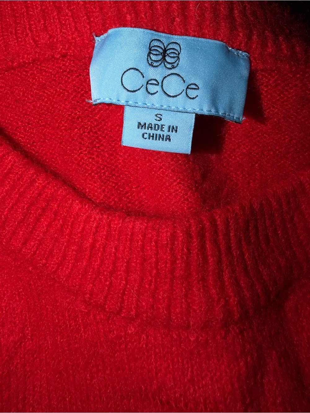 CeCe Red Pearl-Accent Crewneck Sweater - Picture 2 of 6